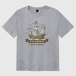 Футболка оверсайз женская Корабль Columbus, цвет: меланж