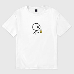 Футболка оверсайз женская Человечек для двоих, цвет: белый