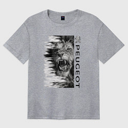 Футболка оверсайз женская PeugeotПежо, цвет: меланж