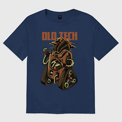 Женская футболка оверсайз Робот старой технологии