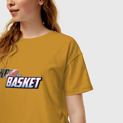 Футболка оверсайз женская KUROKO BASKETBALL LOGO, КУРОКО, цвет: горчичный — фото 2