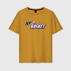 Футболка оверсайз женская KUROKO BASKETBALL LOGO, КУРОКО, цвет: горчичный