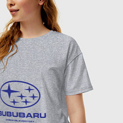 Футболка оверсайз женская Subaru Bububaru, цвет: меланж — фото 2