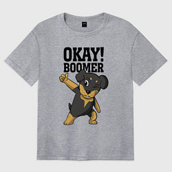 Футболка оверсайз женская Okay boomer!, цвет: меланж