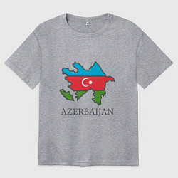 Футболка оверсайз женская Map Azerbaijan, цвет: меланж