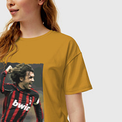 Футболка оверсайз женская Paolo Cesare Maldini - Milan, цвет: горчичный — фото 2