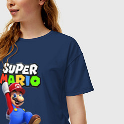 Футболка оверсайз женская Nintendo Mario, цвет: тёмно-синий — фото 2