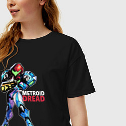 Футболка оверсайз женская Metroid Dread - Samus Aran, цвет: черный — фото 2