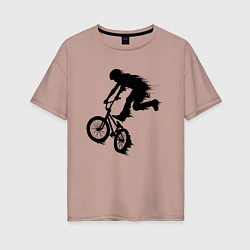 Женская футболка оверсайз ВЕЛОСПОРТ BMX Racing ВЕЛОСИПЕДИСТ