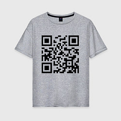 Футболка оверсайз женская Хочу в тайгу - QR code, цвет: меланж