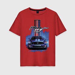 Футболка оверсайз женская Mustang - лучший среди равных!, цвет: красный