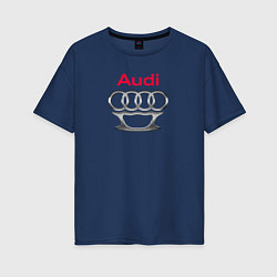 Футболка оверсайз женская Audi костет, цвет: тёмно-синий