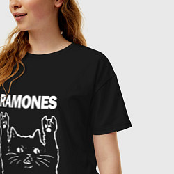 Футболка оверсайз женская RAMONES, РАМОНЕС, цвет: черный — фото 2