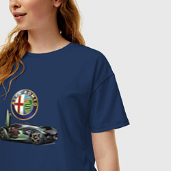 Футболка оверсайз женская Alfa Romeo - Racing, цвет: тёмно-синий — фото 2