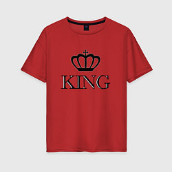 Футболка оверсайз женская KING Парные Король, цвет: красный