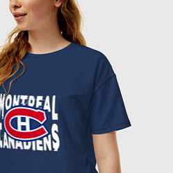 Футболка оверсайз женская Монреаль Канадиенс, Montreal Canadiens, цвет: тёмно-синий — фото 2