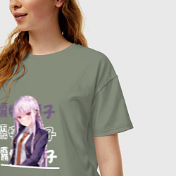 Футболка оверсайз женская Данганронпа Danganronpa, Кёко Киригири Kyouko Kiri, цвет: авокадо — фото 2