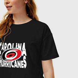 Футболка оверсайз женская Каролина Харрикейнз, Carolina Hurricanes, цвет: черный — фото 2