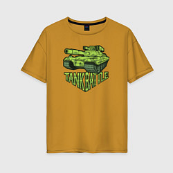 Футболка оверсайз женская Tank battle, цвет: горчичный