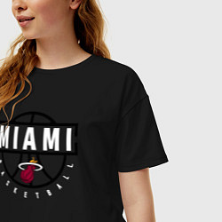 Футболка оверсайз женская MIAMI HEAT NBA МАЯМИ ХИТ НБА, цвет: черный — фото 2