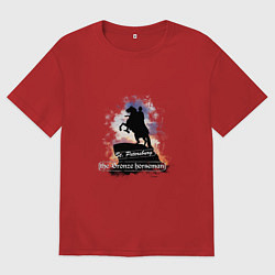 Футболка оверсайз женская Санкт-Петербург Медный всадник, цвет: красный