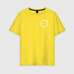 Футболка оверсайз женская VOLVO белый логотип, цвет: желтый