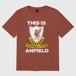 Футболка оверсайз женская FC LIVERPOOL, ANFIELD ФК ЛИВЕРПУЛЬ, цвет: кирпичный