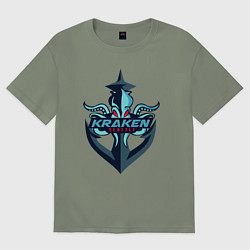 Футболка оверсайз женская Сиэтл Кракен , Seattle Kraken, цвет: авокадо