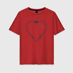 Женская футболка оверсайз Темное сердце !