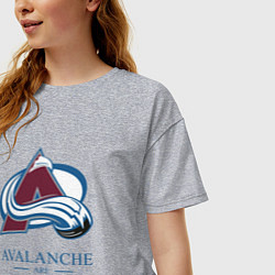 Футболка оверсайз женская Colorado Avalanche are coming , Колорадо Эвеланш, цвет: меланж — фото 2