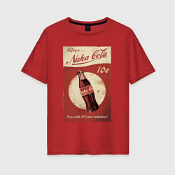 Футболка оверсайз женская Fallout Nuka Cola Poster Pop art, цвет: красный