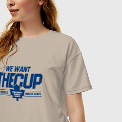 Футболка оверсайз женская Toronto Maple Leafs We want the cup Торонто Мейпл, цвет: миндальный — фото 2