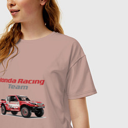 Футболка оверсайз женская Honda racing team, цвет: пыльно-розовый — фото 2