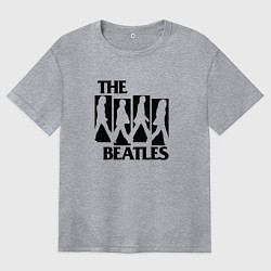 Футболка оверсайз женская The Beatles БИТЛЗ, цвет: меланж