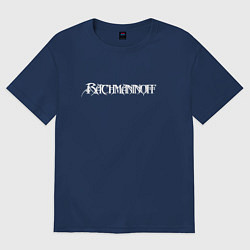 Футболка оверсайз женская Рахманинов Белый, цвет: тёмно-синий