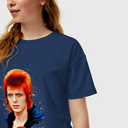 Футболка оверсайз женская David Bowie Blue Jacket, цвет: тёмно-синий — фото 2
