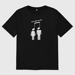 Футболка оверсайз женская Music Connecting People, цвет: черный