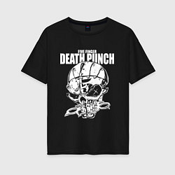 Футболка оверсайз женская Five Finger Death Punch Groove metal, цвет: черный