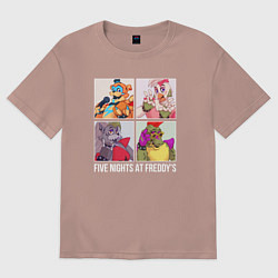 Футболка оверсайз женская Rock star fnaf, цвет: пыльно-розовый
