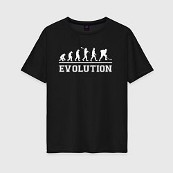 Футболка оверсайз женская HOCKEY EVOLUTION ХОККЕЙ ЭВОЛЮЦИЯ, цвет: черный