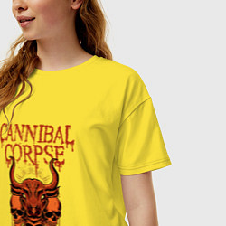 Футболка оверсайз женская Cannibal Corpse Skulls, цвет: желтый — фото 2