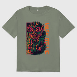 Футболка оверсайз женская Ложь в маске, цвет: авокадо