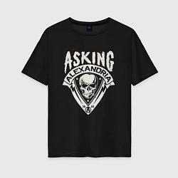 Футболка оверсайз женская Asking Alexandria рок группа, цвет: черный