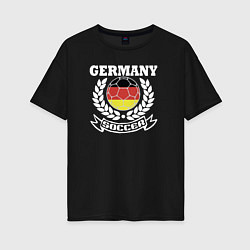 Футболка оверсайз женская Футбол Германия, цвет: черный