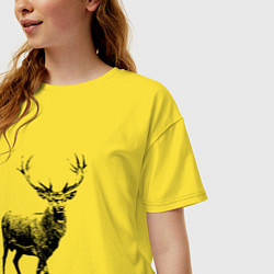 Футболка оверсайз женская Черный олень Black Deer, цвет: желтый — фото 2