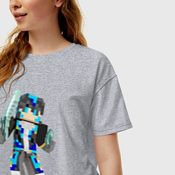 Футболка оверсайз женская Minecraft Warrior!, цвет: меланж — фото 2