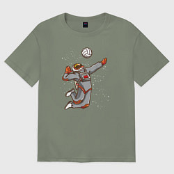 Футболка оверсайз женская Мощный космический удар, цвет: авокадо