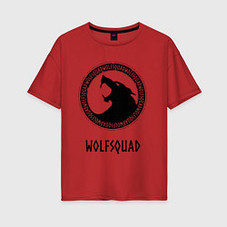 Футболка оверсайз женская WOLFSQUAD, цвет: красный