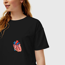 Футболка оверсайз женская Анатомия Сердце, цвет: черный — фото 2