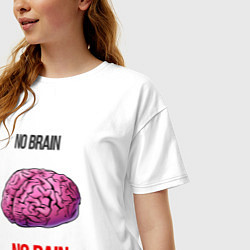 Футболка оверсайз женская NO BRAIN, цвет: белый — фото 2